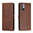 Funda de Cuero Cartera con Soporte Carcasa H02X para Xiaomi Redmi Note 10T 5G Marron