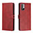 Funda de Cuero Cartera con Soporte Carcasa H02X para Xiaomi Redmi Note 10T 5G Rojo