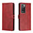 Funda de Cuero Cartera con Soporte Carcasa H02X para Xiaomi Redmi Note 11 4G (2021) Rojo