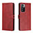 Funda de Cuero Cartera con Soporte Carcasa H02X para Xiaomi Redmi Note 11 Pro+ Plus 5G Rojo