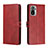 Funda de Cuero Cartera con Soporte Carcasa H02X para Xiaomi Redmi Note 11 SE India 4G Rojo