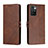 Funda de Cuero Cartera con Soporte Carcasa H02X para Xiaomi Redmi Note 11S 4G Marron