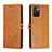 Funda de Cuero Cartera con Soporte Carcasa H02X para Xiaomi Redmi Note 11S 4G Marron Claro