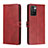 Funda de Cuero Cartera con Soporte Carcasa H02X para Xiaomi Redmi Note 11S 4G Rojo