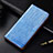 Funda de Cuero Cartera con Soporte Carcasa H03 para Apple iPhone 13 Azul Cielo