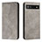 Funda de Cuero Cartera con Soporte Carcasa H03X para Google Pixel 6a 5G Gris