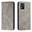 Funda de Cuero Cartera con Soporte Carcasa H03X para Motorola Moto E13 Gris