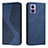 Funda de Cuero Cartera con Soporte Carcasa H03X para Motorola Moto Edge 30 Lite 5G Azul