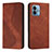 Funda de Cuero Cartera con Soporte Carcasa H03X para Motorola Moto G 5G (2023) Marron