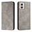 Funda de Cuero Cartera con Soporte Carcasa H03X para Motorola Moto G53 5G Gris