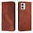 Funda de Cuero Cartera con Soporte Carcasa H03X para Motorola Moto G53 5G Marron