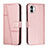 Funda de Cuero Cartera con Soporte Carcasa H03X para Nothing Phone 1 Oro Rosa