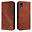 Funda de Cuero Cartera con Soporte Carcasa H03X para Samsung Galaxy A03 Core Marron