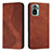 Funda de Cuero Cartera con Soporte Carcasa H03X para Xiaomi Poco M5S Marron