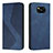 Funda de Cuero Cartera con Soporte Carcasa H03X para Xiaomi Poco X3 Pro Azul