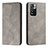 Funda de Cuero Cartera con Soporte Carcasa H03X para Xiaomi Poco X4 NFC Gris