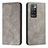 Funda de Cuero Cartera con Soporte Carcasa H03X para Xiaomi Redmi 10 4G Gris