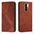 Funda de Cuero Cartera con Soporte Carcasa H03X para Xiaomi Redmi 9 Marron