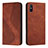 Funda de Cuero Cartera con Soporte Carcasa H03X para Xiaomi Redmi 9i Marron