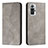 Funda de Cuero Cartera con Soporte Carcasa H03X para Xiaomi Redmi Note 10 Pro 4G Gris