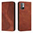 Funda de Cuero Cartera con Soporte Carcasa H03X para Xiaomi Redmi Note 10T 5G Marron