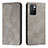 Funda de Cuero Cartera con Soporte Carcasa H03X para Xiaomi Redmi Note 11 4G (2022) Gris