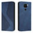 Funda de Cuero Cartera con Soporte Carcasa H03X para Xiaomi Redmi Note 9 Azul