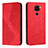 Funda de Cuero Cartera con Soporte Carcasa H03X para Xiaomi Redmi Note 9 Rojo