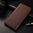 Funda de Cuero Cartera con Soporte Carcasa H04 para Apple iPhone 13 Marron