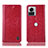 Funda de Cuero Cartera con Soporte Carcasa H04P para Motorola Moto Edge 30 Ultra 5G Rojo