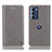 Funda de Cuero Cartera con Soporte Carcasa H04P para Motorola Moto Edge S30 5G Gris