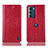 Funda de Cuero Cartera con Soporte Carcasa H04P para Motorola Moto G200 5G Rojo