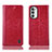 Funda de Cuero Cartera con Soporte Carcasa H04P para Motorola MOTO G52 Rojo