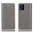 Funda de Cuero Cartera con Soporte Carcasa H04P para Oppo Find X3 Pro 5G Gris