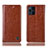 Funda de Cuero Cartera con Soporte Carcasa H04P para Oppo Find X3 Pro 5G Marron Claro