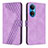 Funda de Cuero Cartera con Soporte Carcasa H04X para Huawei Honor X7 Morado