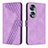 Funda de Cuero Cartera con Soporte Carcasa H04X para Huawei Honor X7b Morado