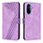 Funda de Cuero Cartera con Soporte Carcasa H04X para Huawei Nova Y70 Morado