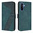 Funda de Cuero Cartera con Soporte Carcasa H04X para Huawei Nova Y70 Plus Verde