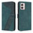 Funda de Cuero Cartera con Soporte Carcasa H04X para Motorola Moto G53j 5G Verde