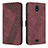 Funda de Cuero Cartera con Soporte Carcasa H04X para Nokia C100 Rojo