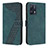 Funda de Cuero Cartera con Soporte Carcasa H04X para Realme 9 4G Verde