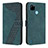 Funda de Cuero Cartera con Soporte Carcasa H04X para Realme C21Y Verde