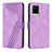 Funda de Cuero Cartera con Soporte Carcasa H04X para Vivo Y21 Morado