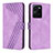 Funda de Cuero Cartera con Soporte Carcasa H04X para Vivo Y35 4G Morado