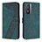 Funda de Cuero Cartera con Soporte Carcasa H04X para Vivo Y76s 5G Verde