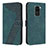 Funda de Cuero Cartera con Soporte Carcasa H04X para Xiaomi Redmi Note 9 Verde