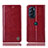 Funda de Cuero Cartera con Soporte Carcasa H05P para Motorola Moto Edge X30 5G Rojo