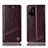 Funda de Cuero Cartera con Soporte Carcasa H05P para Oppo A95 5G Marron