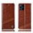 Funda de Cuero Cartera con Soporte Carcasa H05P para Oppo Find X3 Pro 5G Marron Claro